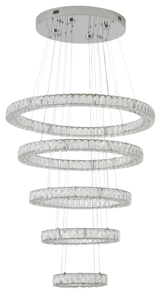 Triple Sided Clear Crystal Ring Chandelier