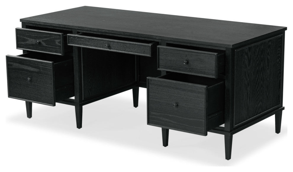 Safavieh Couture Ariella 5 Drawer Wood Desk, Black