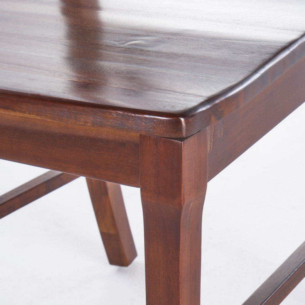 GDF Studio 7-Piece Sambora Farmhouse Dining Set With Rich Mahogany Chairs, Natural Walnut