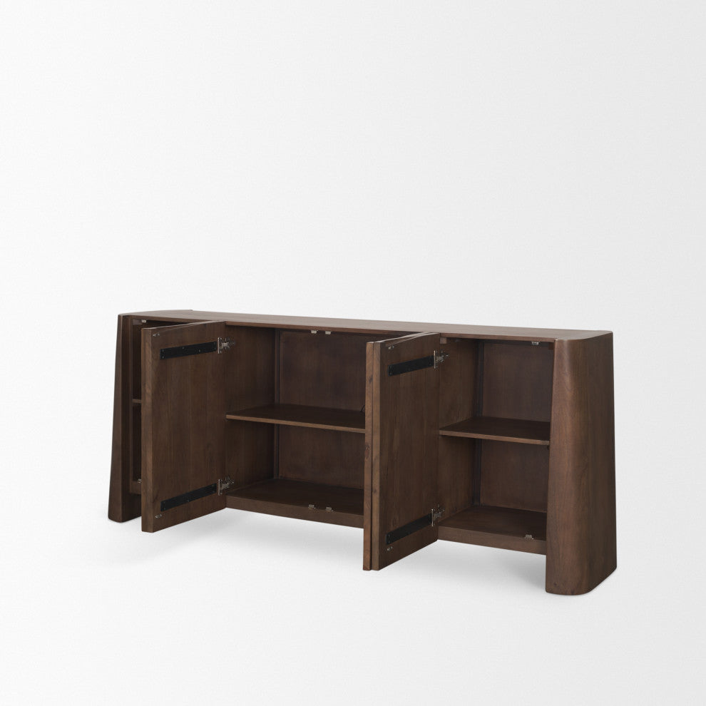 Tammar Brown Wood 4-Door Sideboard