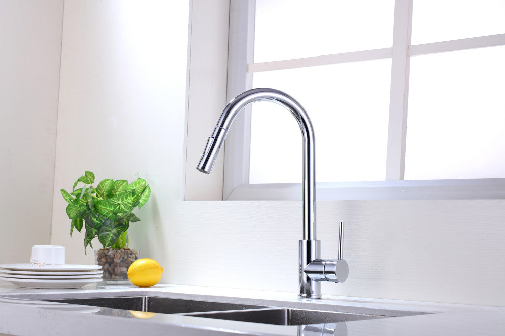 Vanity Art Pull Out Kitchen Faucet, Chrome