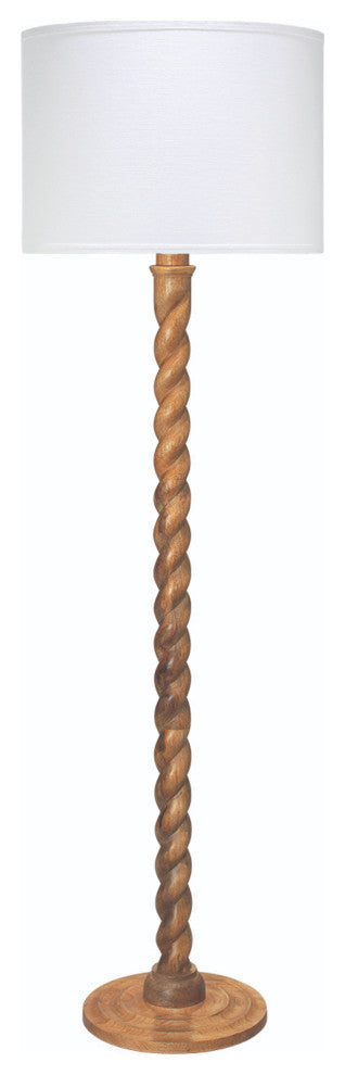 Barley Twist Floor Lamp, Natural Mango Wood