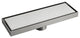 Linear Shower Drain with Hair Strainer and Reversible Tile Insert Cover, Brushed Nickel