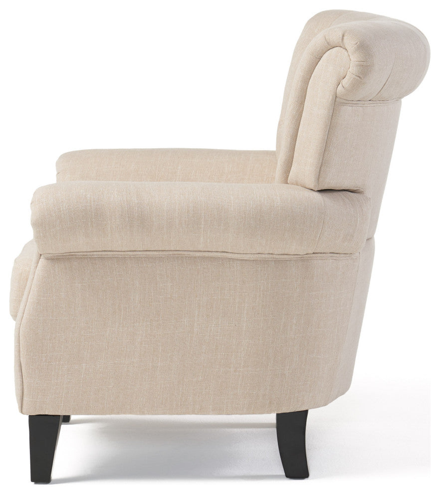 GDF Studio Solvang Indoor Tufed Fabric Club Chair