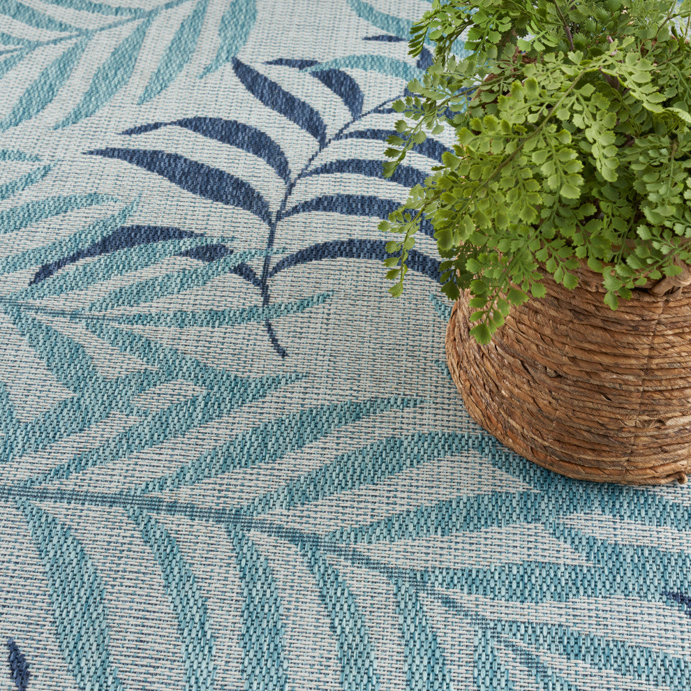 Nourison Garden Oasis 10' x 14' Blue Tropical Rug