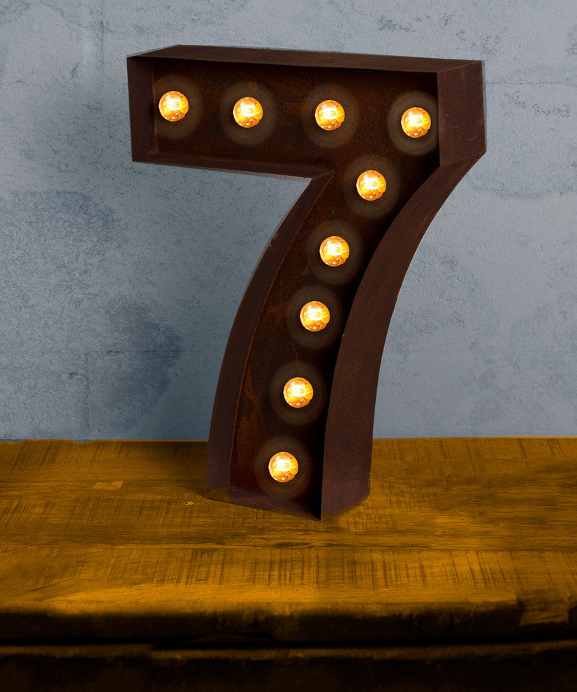Vintage Retro Lights and Signs Number "7"