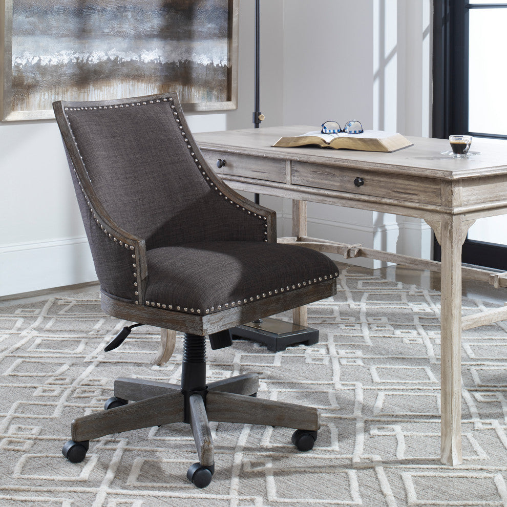 Uttermost Aidrian Charcoal Desk Chair