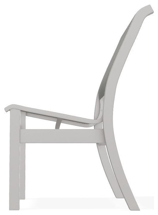 Leeward Sling Stackable Outdoor Dining Chair, Sicily/Warm Gray