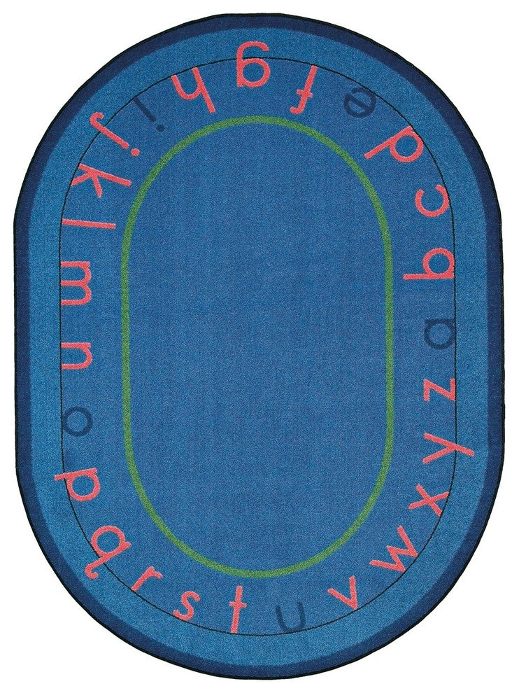 Kid Essentials Rug, Montessori Alphabet, 5'4"x7'8" Oval