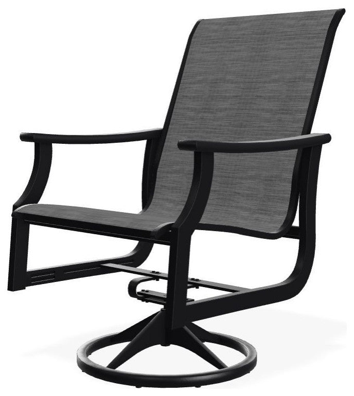St. Catherine Sling Outdoor Swivel Rocker, Collect Charcoal/Black
