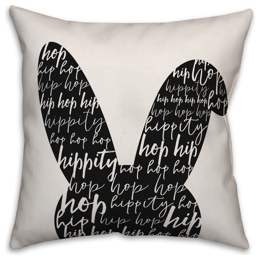 Bunny Silo with Easter Phrases 18x18 Throw Pillow