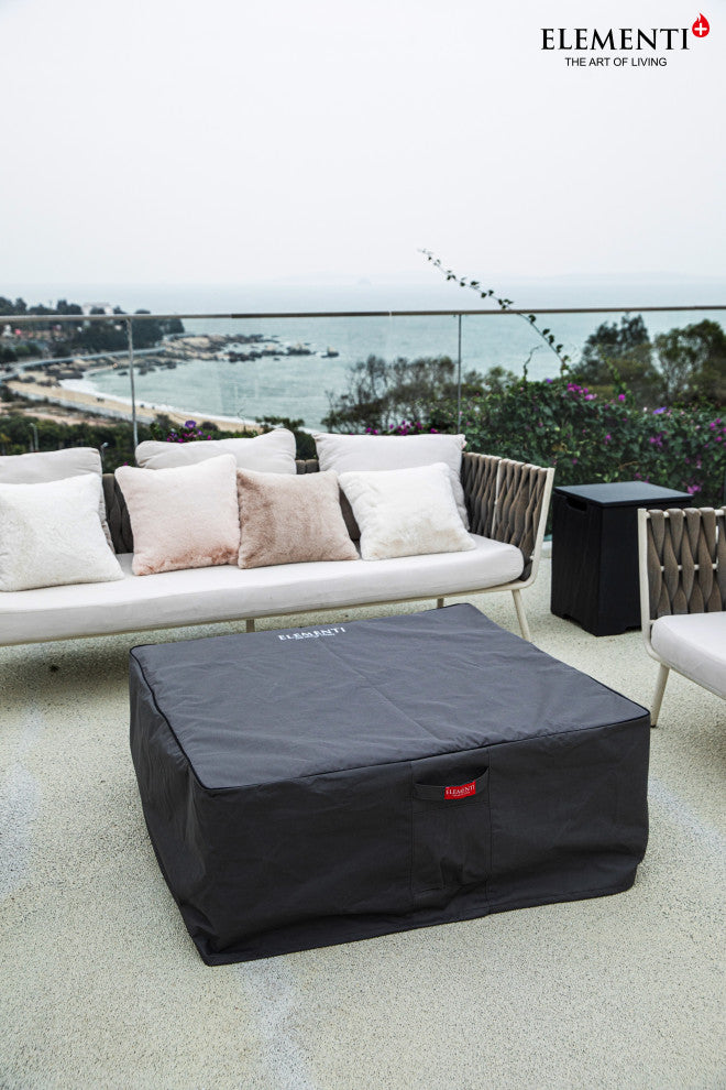 Roraima Square Slate Black Concrete 40" Natural Gas Fire Table