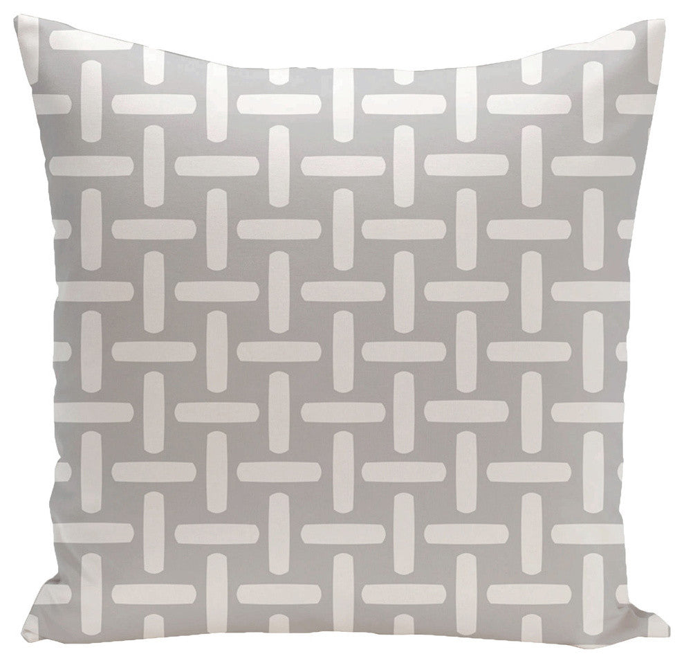 Geometric Decorative Outdoor Pillow, Rain, 18"x18"
