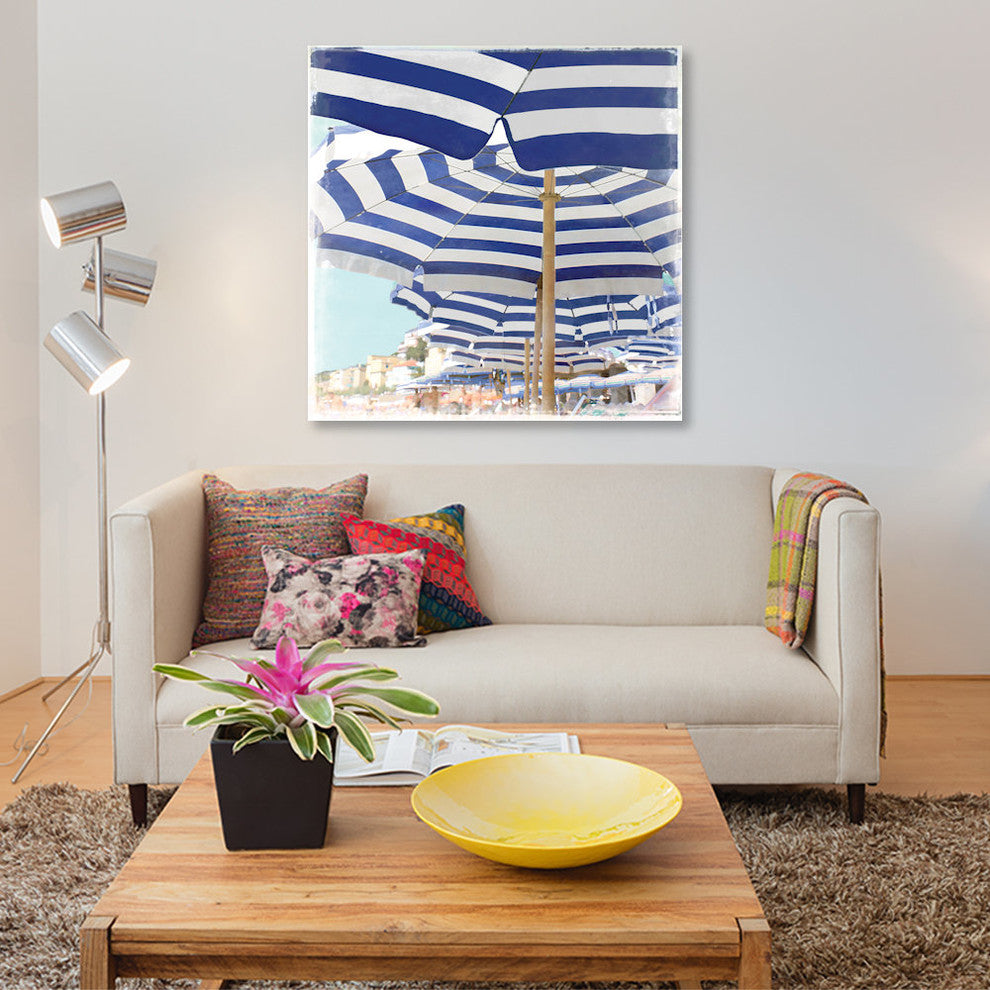 "Beach Club" by Charlie Carter, Canvas Print, 37"x37"