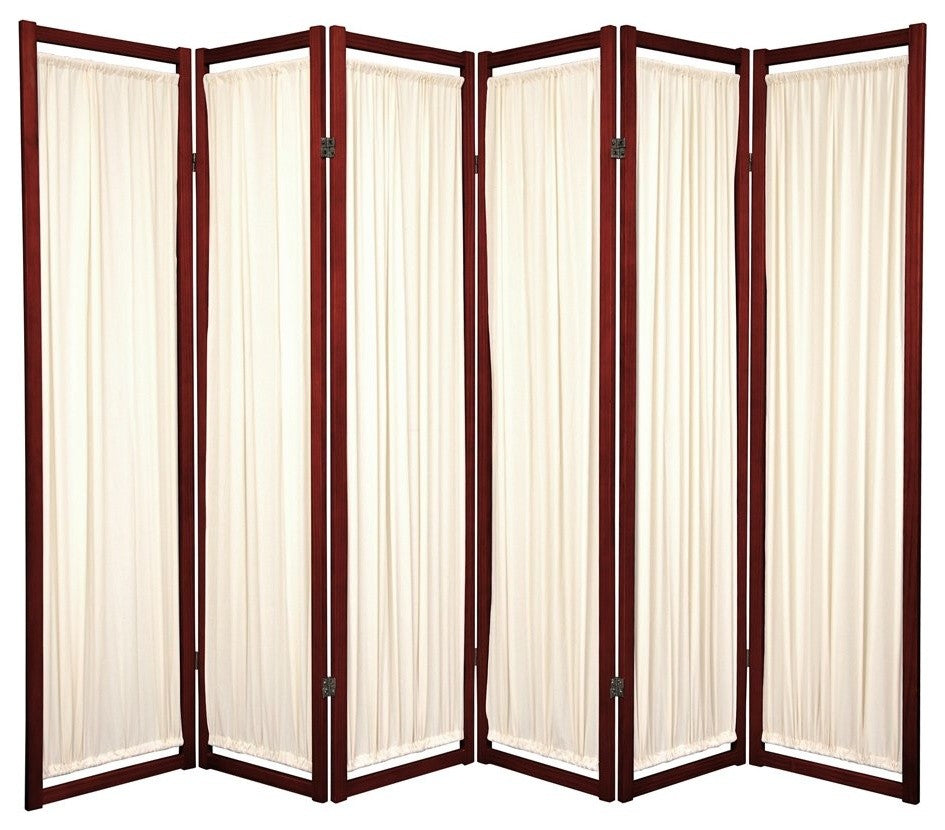 6' Tall Helsinki Shoji Screen, 6 Panel, Rosewood