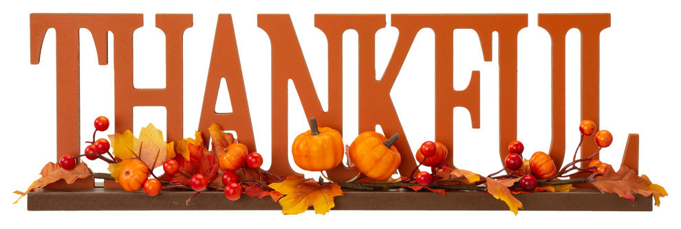 20"L "THANKFUL" Wooden Table Decor