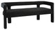 Athena Boucle Fabric Upholstered Bench, Black, Velvet
