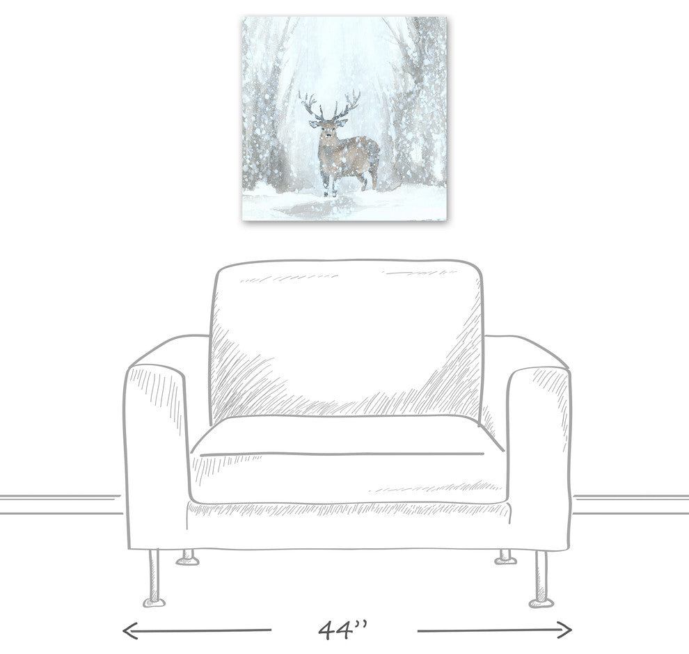 "Deer in Winter Wonderland" Canvas Wall Art, 20"x20"