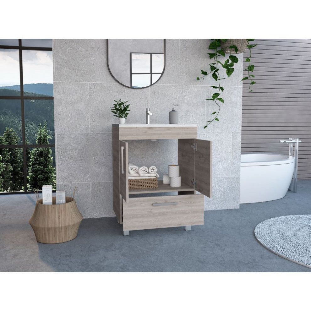 Otello Single Bathroom Vanity, Light Gray