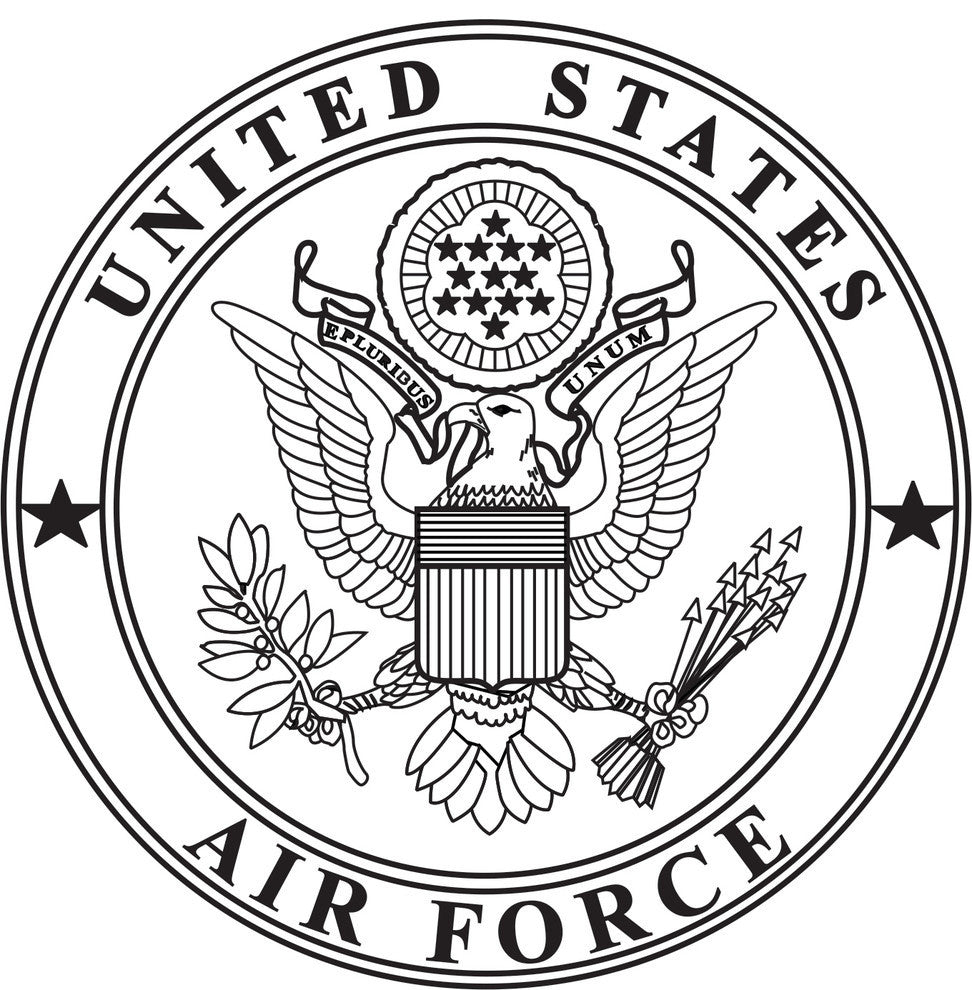 Solid Oak Military Burial Flag Display Case, USAF Emblem