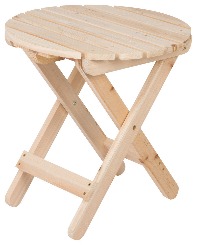 Adirondack Folding Table, Natural, Round