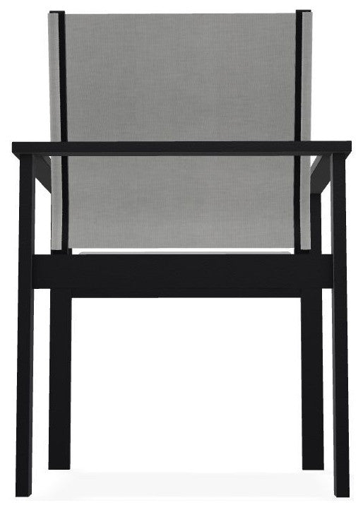Tribeca Sling Outdoor Stackable Armchair, Alloy/Black