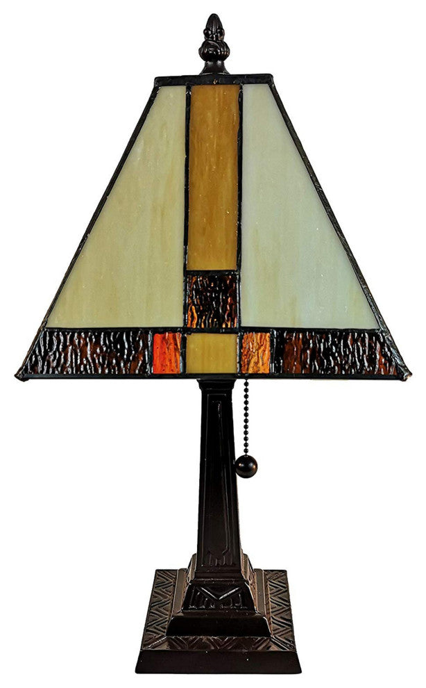 Amora Lighting AM208TL08B Tiffany Style Mission Table Lamp 8 In Wide