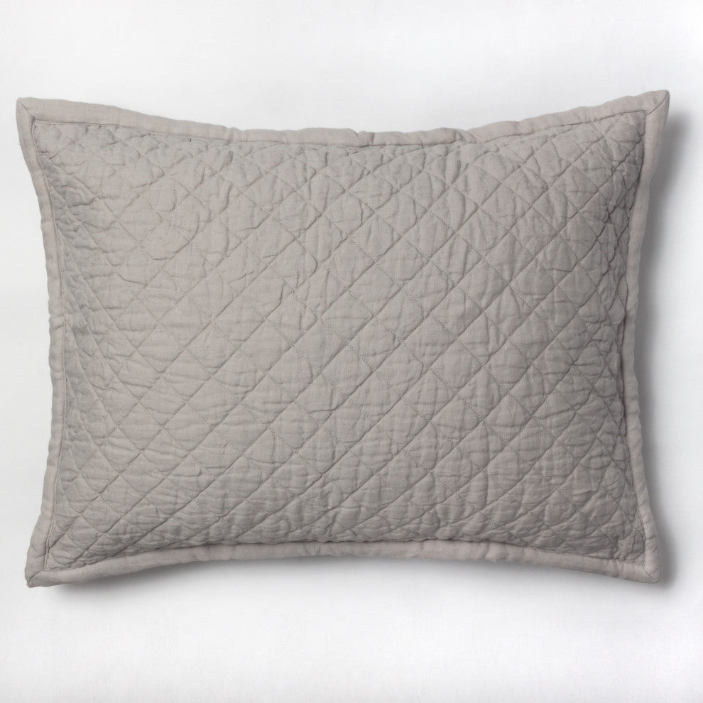 Derek Linen Sham, Platinum Gray, King
