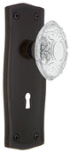 Prairie Plate Double Dummy, Keyhole Crystal Victorian Knob, Timeless Bronze