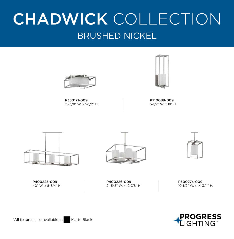Chadwick Collection 3-Light Brushed Nickel Island Chandelier