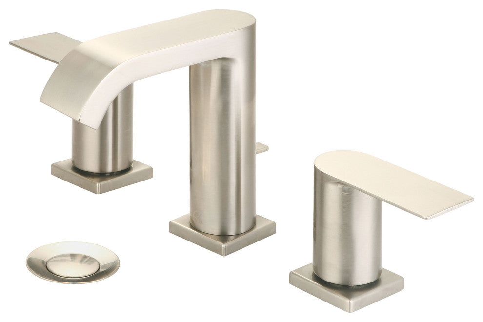 Two Handle Lavatory Widespread Faucet, Brushed Nickel