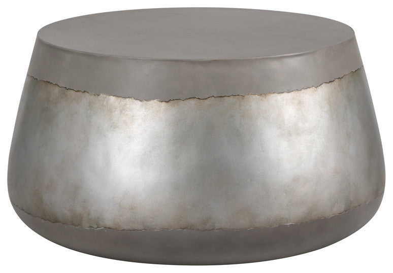 Aries Coffee Table, Concrete, Silver