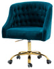 Home Office Swivel Chair with Button-Tufted Back, Teal