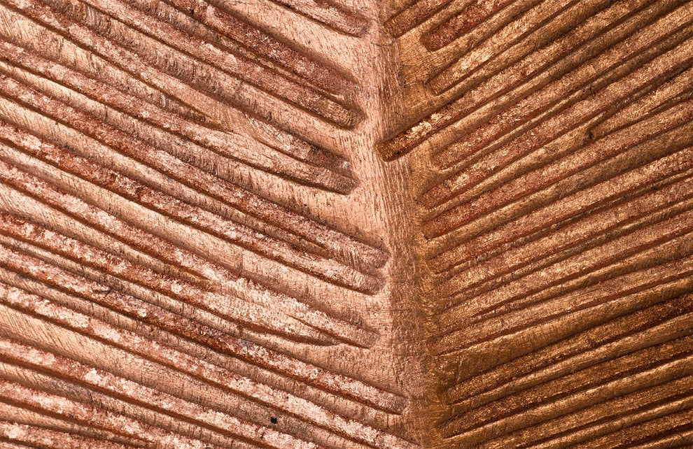 Carved Leaf on Stand, Copper Leaf, Medium