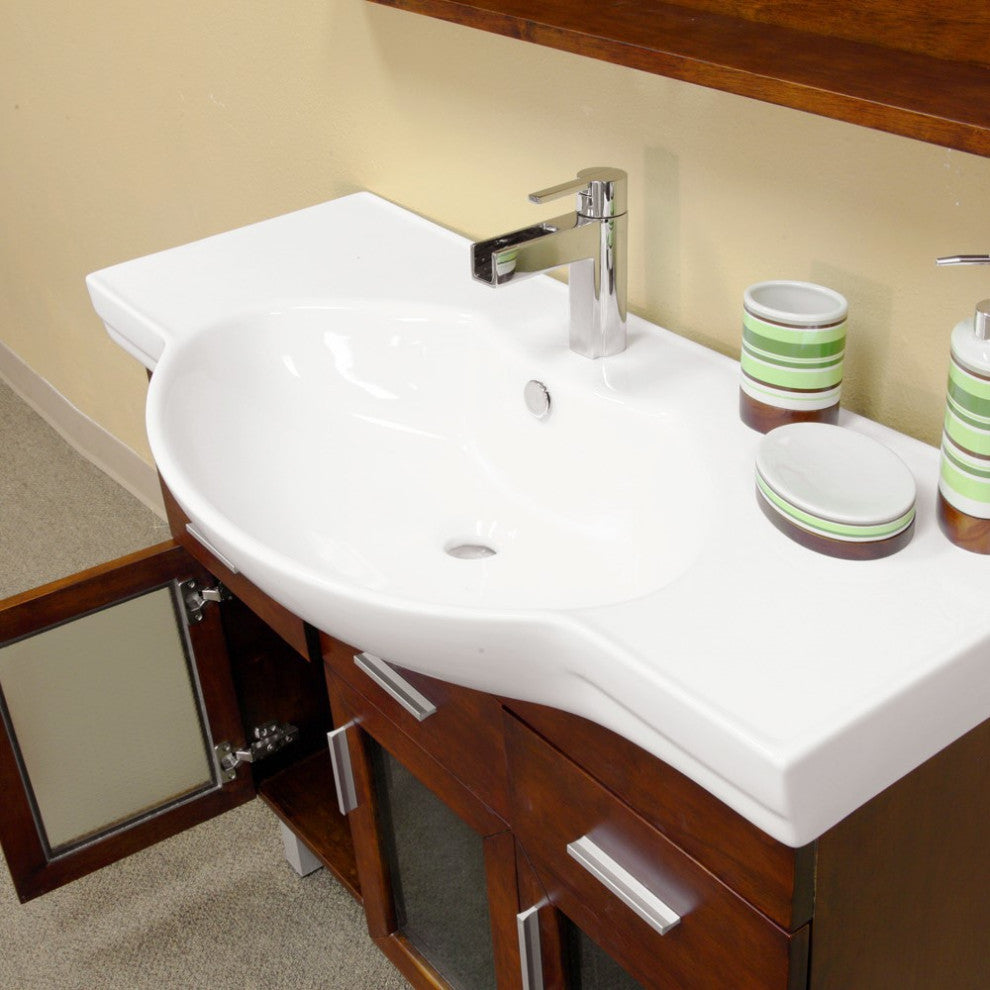 39.8" Single Sink Vanity, Wood, Walnut