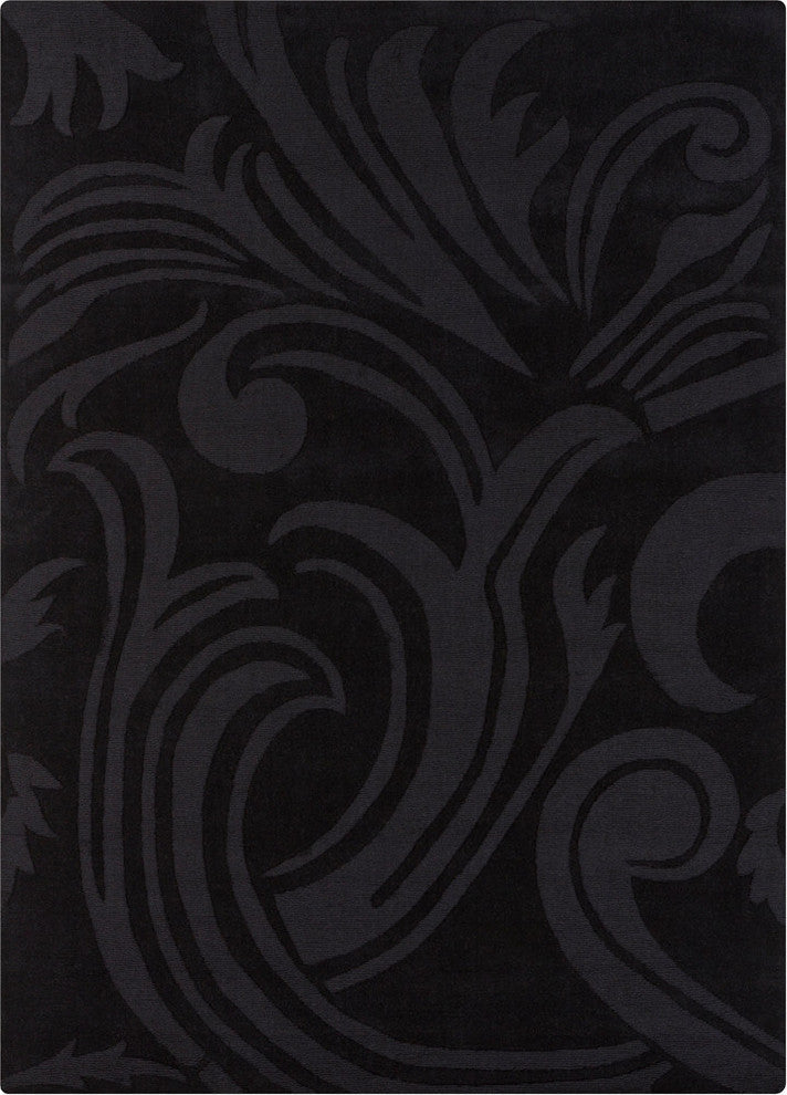 Jaipur Transitional Area Rug, Black, 5'x7'