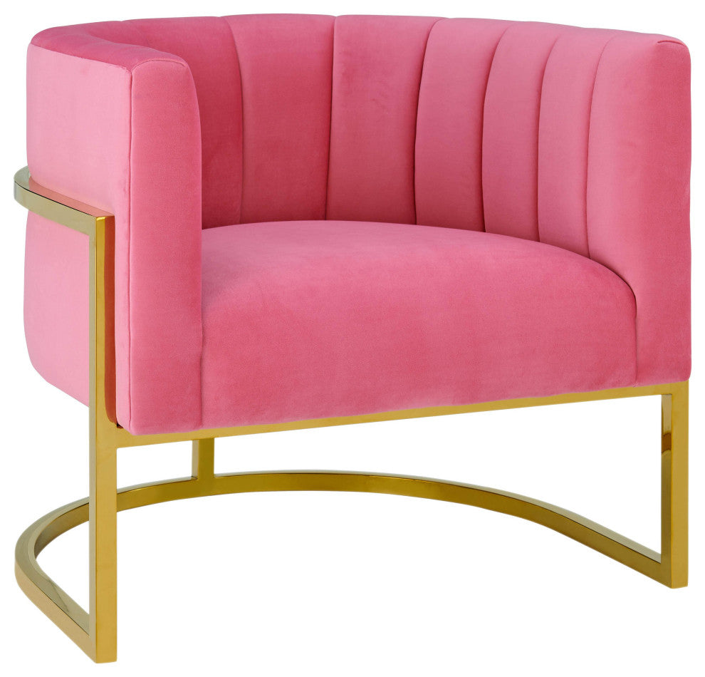 Magnolia Rose Pink Velvet Chair