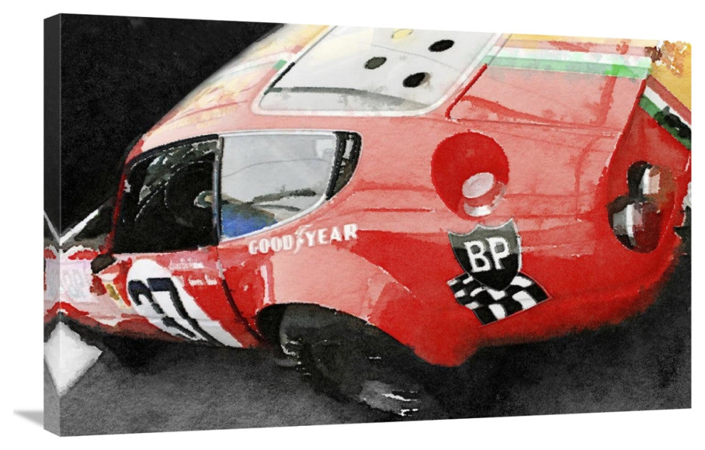 "Ferrari Reear Detail Watercolor" Fine Art Print