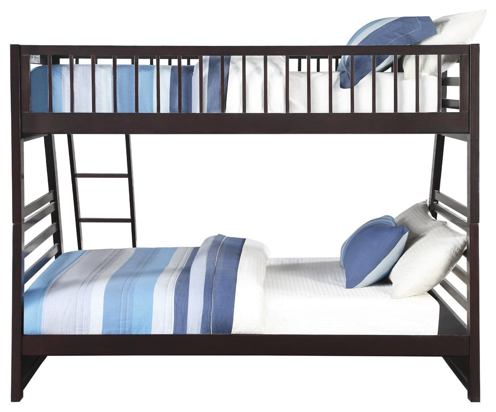 Jason Twin-Over-Queen Bunk Bed With Drawers, Espresso