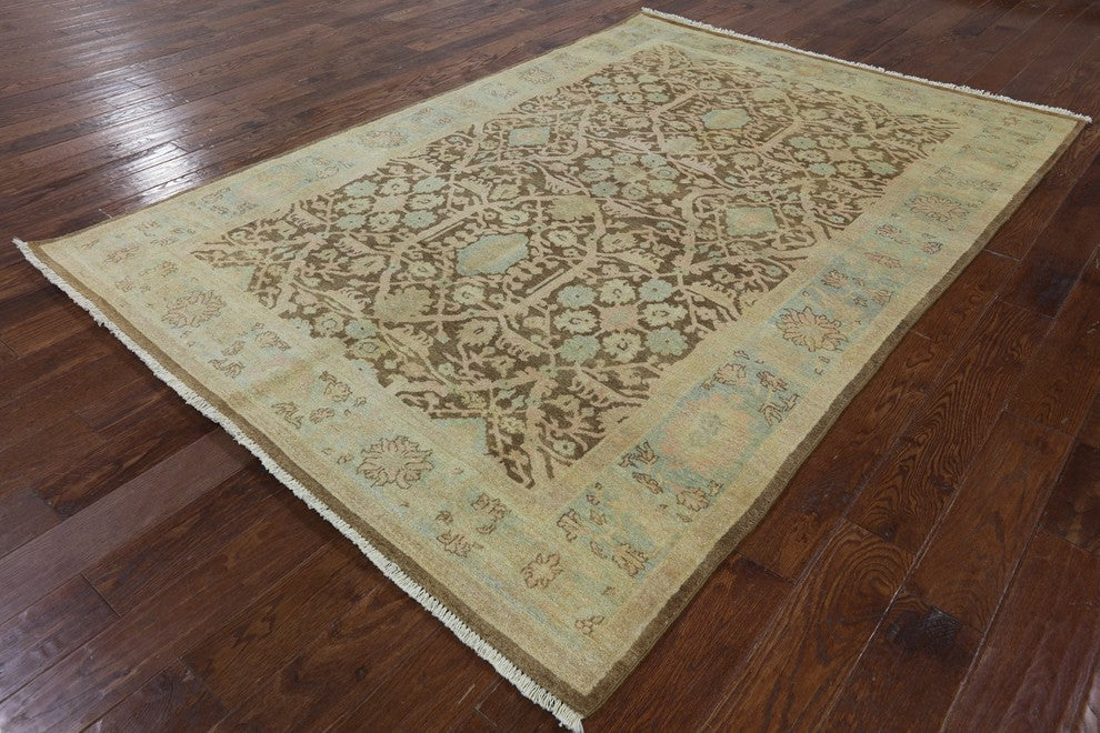 6'x9' Hand Knotted Peshawar Rug, P2580