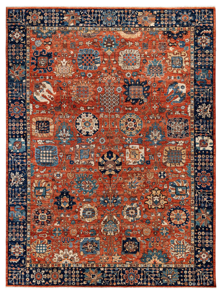 Serapi One-of-a-Kind Hand-Knotted Area Rug Red, 9'1" x 11'11"