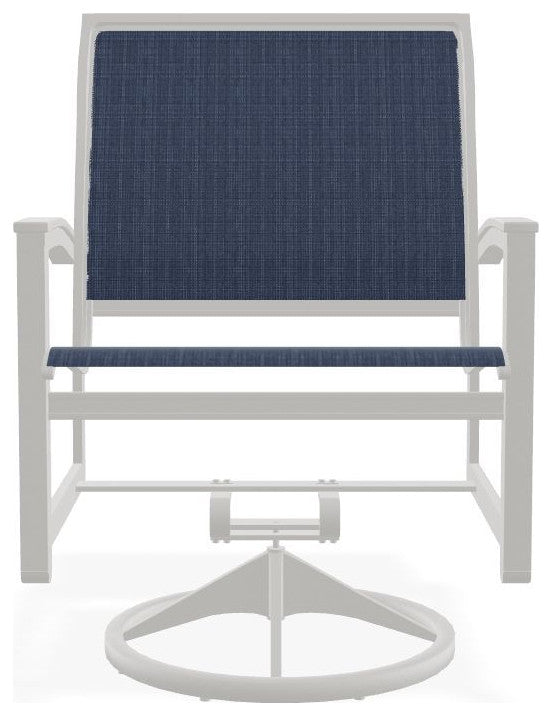 Bazza Sling Outdoor Swivel Rocker, Mavi/Snow
