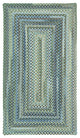 Manchester Concentric Braided Rectangle Rug, Light Blue, 8'x11'