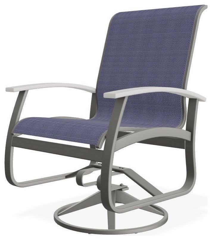 Belle Isle Sling Outdoor Swivel Rocker, Collect Indigo/Snow