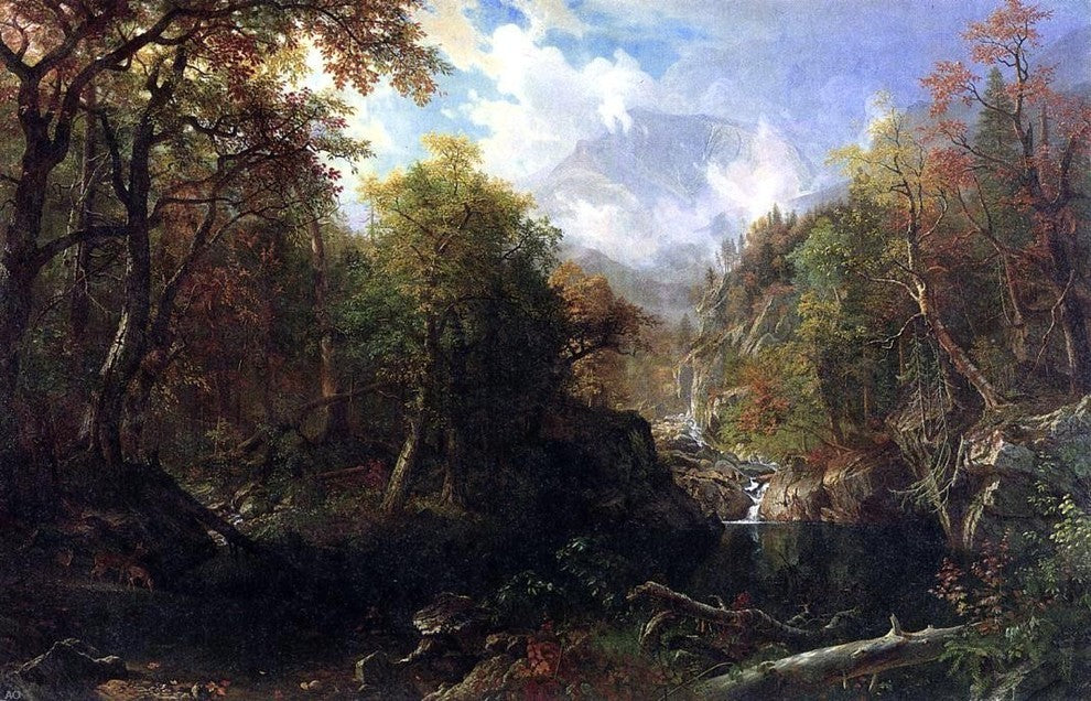Albert Bierstadt The Emerald Pool Premium Canvas Print