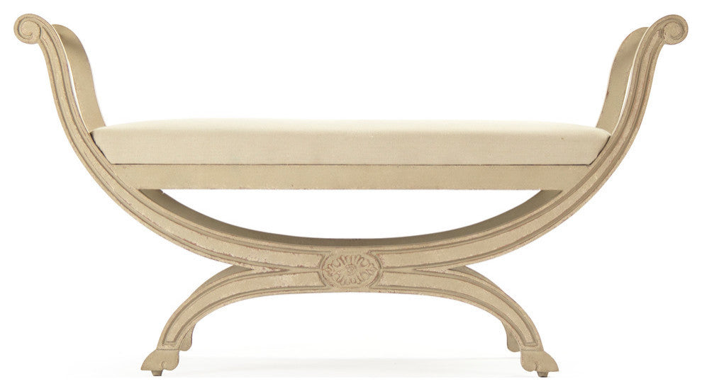 Beatrice Bench, Off-White Linen