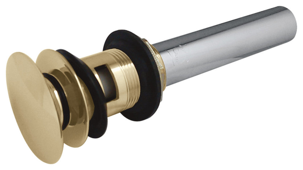 Fauceture Push Pop-Up Drain With Overflow, Polished Brass