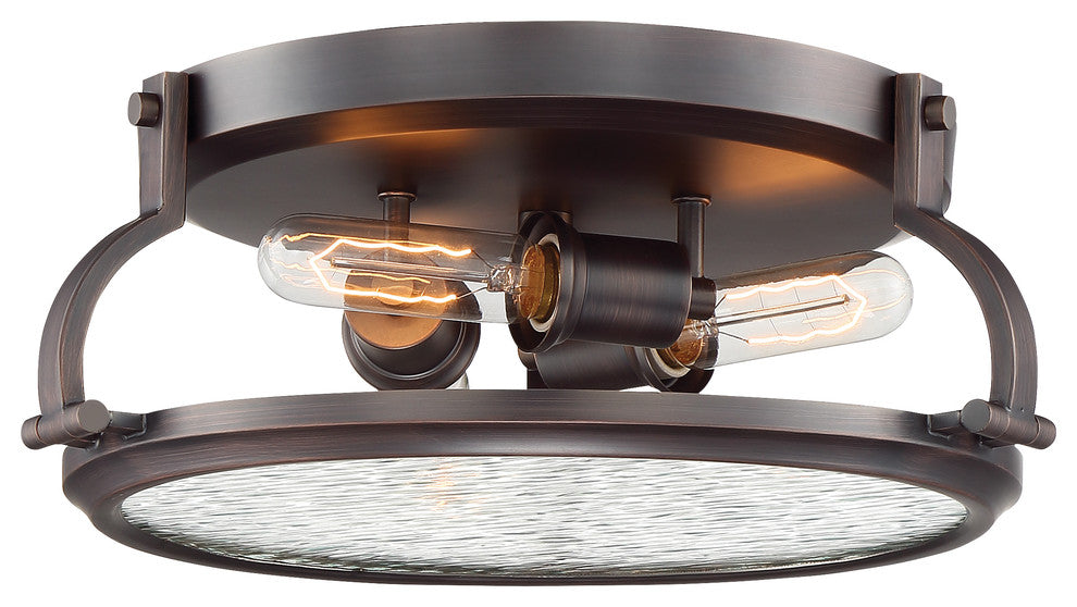 Eaton 3-Light Flush Mount, Satin Copper Bronze
