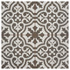 Berkeley Encaustic Ceramic Floor and Wall Tile, Charcoal Brown