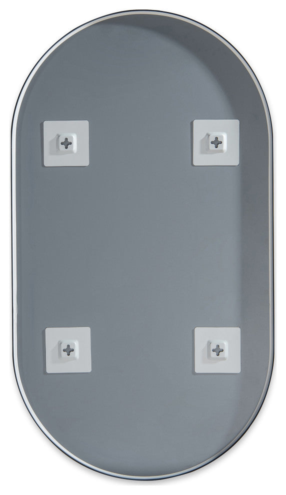 Metal Frame Shatterproof Wall Mount Mirror, FM4, Matte Black, 20"x36"